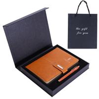 Juego de Cuaderno de Cuero A5 de Hojas Sueltas, 100 Hojas, con Bolígrafo, Caja de Regalo, Impresión de Logotipo Personalizado para Suministros de Oficina, Reuniones, Negocios