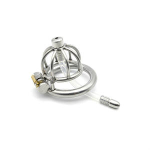 Cage de chasteté masculine en acier inoxydable Yamamoto avec tube urétral, dispositif de verrouillage du pénis, jouets sexuels pour hommes gays - Product Image 4