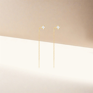 Pendientes de Plata de Ley 925 CANNER con Incrustaciones de Circonio, Diseño de Cadena con Borlas, para Mujer, Chapados en Oro de 18k S925 - Product Image 6