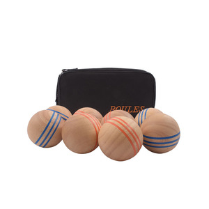 Jeu de boules en <span class=keywords><strong>bois</strong></span> personnalisées de 72mm pour l'extérieur, pelouse, plage, jardin, boccia, <span class=keywords><strong>pétanque</strong></span> - Product Image 2
