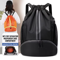 Sac à dos pliable personnalisé avec cordon de serrage pour GPS, sport, gym, enfants, grande taille, avec fermeture éclair, poches en filet pour bouteille d'eau, sac de natation