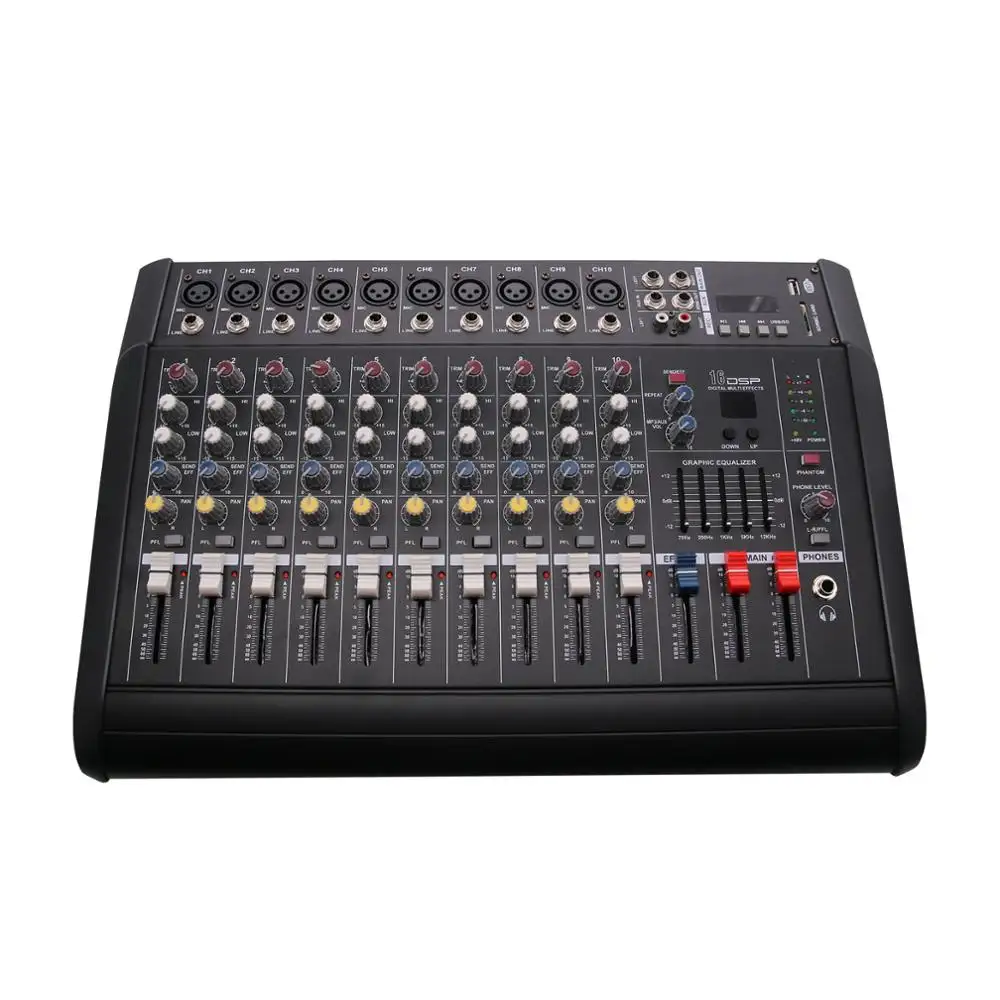 Mixer Amplifier High Quality 2000w 10 Channel Professional Audio Powered Mixer Power Mixing Amplifier Amp With USB