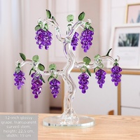 Petite figurine de vigne de raisin en cristal, ornement de bureau, décoration de bibliothèque, mini