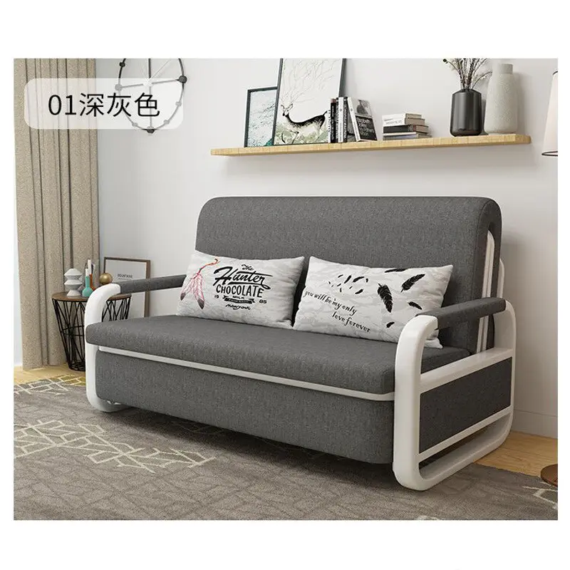 Penjualan laris Sofa konvertibel Modern tempat tidur tunggal dinding dengan kain serat mikro pelapis desain dapat diperpanjang
