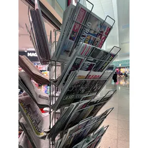 Roterende Brochure Draadboek Tijdschriftstandaard Display Metalen Krantenrek