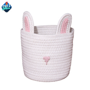 Cotton Rope Laundry Basket Woven Storage <strong>Small</strong> Cotton <strong>Hamper</strong> - Product Image 1