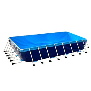 Piscine géante rectangulaire carrée en acier inoxydable hors sol avec cadre métallique, anneau structurel en PVC, grande piscine - Product Image 3