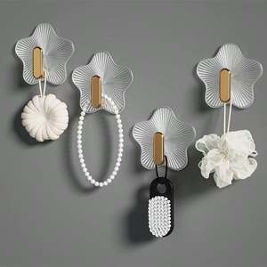 Square Shaped Acrylic <b>Wall</b> Adhesive Hook Hanger with Suction Cup for Kitchen Bathroom Office-Storage <b>Organizer</b> <b>Tools</b> - Product Image 1