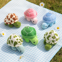 10cm herbe tortue en peluche porte-clés jouet Aquarium Souvenir doux tortue jouets en peluche Mini dessin animé tortue porte-clés pendentif sac breloque