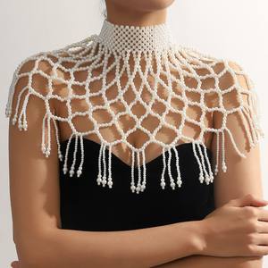 أزياء المرأة لؤلؤ سلسلة الجسم الصدرية مثير سلسلة الجسم الكتف قلادة الأزياء والمجوهرات المعرض المجوهرات - Product Image 3