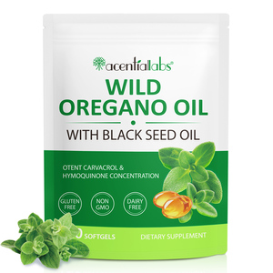 Acentiallabs 6000MG Orégano salvaje orgánico Aceite de orégano De Semilla Negra pura natural Promueve la digestión Aceite de orégano Cápsulas blandas - Product Image 1