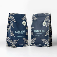 Pochette à fond plat robuste pour emballage de café en vrac de 1 kg et 2 kg avec valve de dégazage et fermeture éclair large