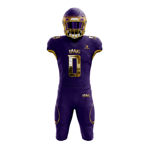 Uniforme de Fútbol Americano de Alta Calidad al por Mayor, 100% Poliéster, Secado Rápido, Transpirable, Colores y Logotipos Personalizados - Product Image 1