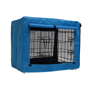 Casa de entrenamiento para mascotas con estructura de hierro resistente al óxido, cubierta de <span class=keywords><strong>jaula</strong></span> para <span class=keywords><strong>perros</strong></span> de tela Oxford azul, plegable, de alambre metálico. - Product Image 5