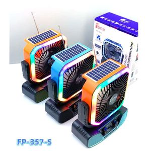 <span class=keywords><strong>Radio</strong></span> d'urgence multifonctionnelle FP-357-S à énergie <span class=keywords><strong>solaire</strong></span> avec ventilateur, haut-parleur Bluetooth sans fil, sortie 5V 1A, lanterne LED avec minuterie et télécommande - Product Image 3
