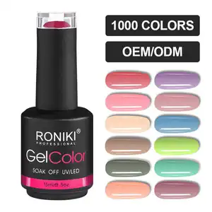 Roniki Nails Art Products Supplies Custom Private Label Colorful Gel Varnish Nail Lacquer Oem Soak Off Uv Led Lamp Gel Polish