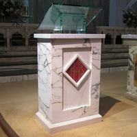 BLVE Personnalisé Moderne Style Européen Religieux Pierre Pape Discours Podium Marbre Église Chaire Autel