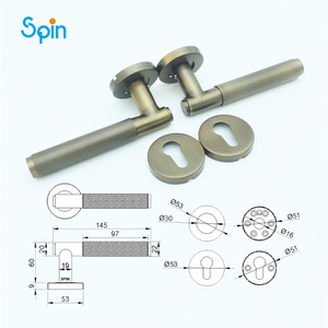 Sang Trọng Hiện Đại Vàng & Đen Kẽm Hợp Kim Cửa Đòn Bẩy Khóa Set Có Knurled Nội Thấ<span class=keywords><strong>t</strong></span> Riêng <span class=keywords><strong>T</strong></span>ư Tay Nắm Cửa Cho Biệ<span class=keywords><strong>t</strong></span> Thự Cửa Sổ - Product Image 5