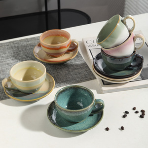 Tasses à café en céramique MSH Arabie Saoudite pour le thé de l'après-midi, avec tasses et soucoupes à expresso saines et compatibles lave-vaisselle de style nordique - Product Image 3