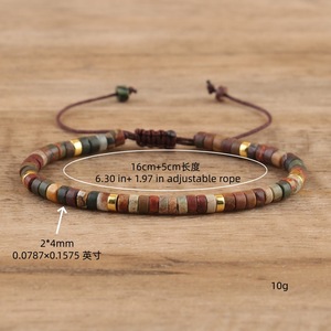 Bracelets tissés en perles de pierre impériale exquises et élégantes, en pierre naturelle, ajustables, vente en gros (plus d'une centaine de modèles) - Product Image 5