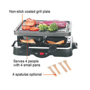Grills électriques, grill à <span class=keywords><strong>raclette</strong></span>, four électrique domestique, four carré en aluminium moulé PTFE, 800W XJ-7K122, pour <span class=keywords><strong>4</strong></span> <span class=keywords><strong>personnes</strong></span> - Product Image 4