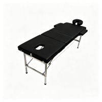 Table de massage robuste à 3 sections avec pieds en acier inoxydable et appui-tête réglable