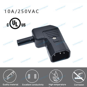 อะแดปเตอร์ขั้วต่อสายไฟ C14 90องศา IEC 250V/10A ซ็อกเก็ตปลั๊กไฟฟ้ากระแสสลับ C14ตัวผู้แบบถอดเปลี่ยนได้ - Product Image 3