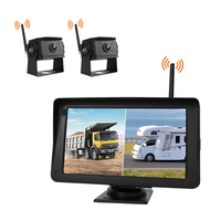 Sistema de cámara de respaldo de Vista trasera inalámbrica de 7 pulgadas Monitor HD de visión nocturna impermeable Control remoto para ayuda de marcha atrás de coche grande