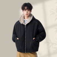 Vestes d'hiver pour hommes en gros d'usine, fermeture éclair, col en fourrure polyvalent et décontracté pour garder au chaud, vestes d'hiver chaudes pour hommes