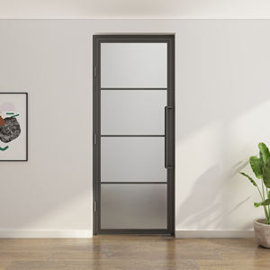 매트 유리가있는 내부 스틸 프레임 스윙 도어 도어 도어 손잡이가있는 내부 힌지 도어 - Product Image 6