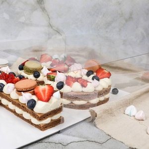 Customize Plastic PET Cake <b>Boxes</b> Packaging High Quality Rectangle Clear Cake Box - Product Image 2