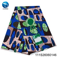 Tissu Dobby Imprimé Wax Africain Écologique pour Vêtements, Robes, Pagnes, Textiles de Maison, Garçons, Nouveau Design Batik 2026, 6 Yards