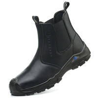 DQ307 - Prix d'usine, bottes de travail pour hommes en cuir, sans lacets, semelle extérieure en PU injecté, bottes de sécurité pour mineurs et ouvriers d'usine