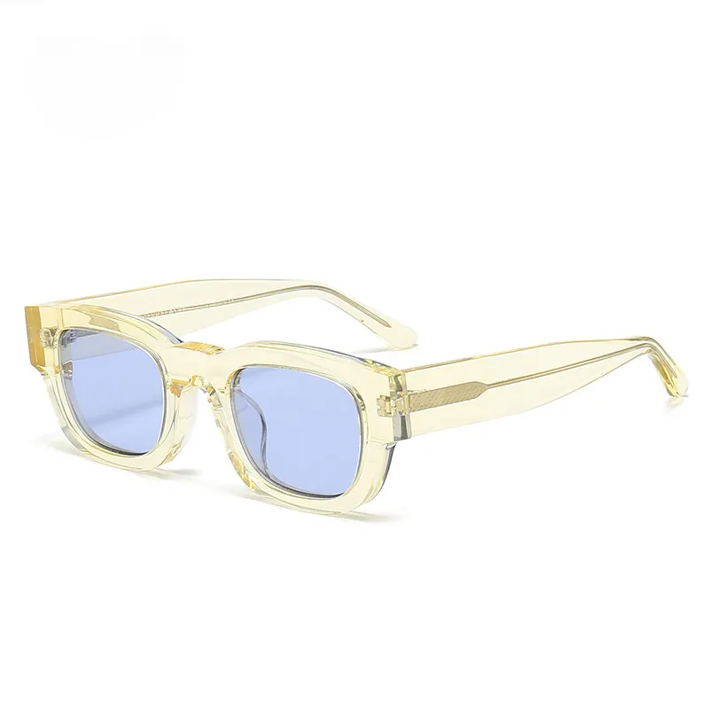 Voile chaude haute qualité nuances cadres hommes lunettes de soleil lentille transparente lunettes à la mode carré haut de gamme petites lunettes de soleil femmes