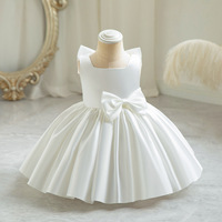 Robe de princesse sans manches pour filles avec nœud décoratif, idéale pour le 1er anniversaire, demoiselle d'honneur, mariage ou spectacle