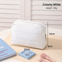 Pochette cosmétique minimaliste en forme de nuage, imperméable, couleur unie, grande capacité, trousse de toilette souple pour voyage, à tenir à la main