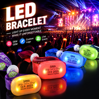 Bracelet lumineux LED RGB haute luminosité Longstargift 2.4G à télécommande pour promotion de marque et expérience de supporter en stade