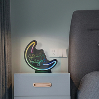 Livraison rapide personnalisé sculpture silicone néon Flex tendre couleur fantôme motif de lune lumière LED miroir pour la décoration de la chambre