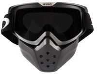 Masque de motocross OEM avec protection UV400, anti-buée, sangles en silicone, design à bordure complète bleu/orange, compatible avec les casques de moto