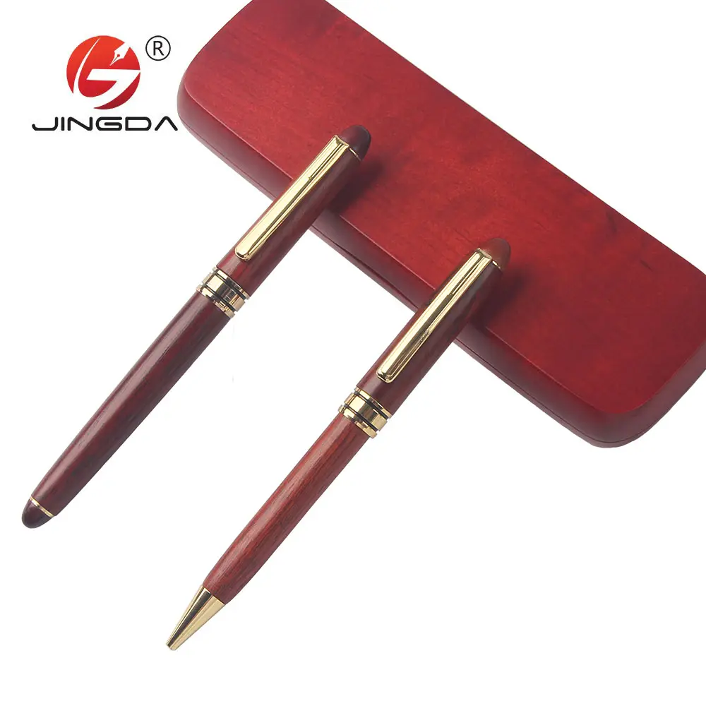 China Manufacturer Natural Bamboo Luxury Mountain or Ballpoint Wooden Pen with Pen Holder