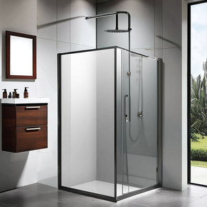 <span class=keywords><strong>Porte</strong></span> de douche <span class=keywords><strong>coulissante</strong></span> moderne en verre trempé de 8 mm, cadre en aluminium poli, verre clair/givré, roulettes en alliage de zinc, salle de bain - Product Image 3