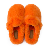 Chaussons d'intérieur doux et chauds en fausse fourrure pour femmes, fourrure de vison synthétique, confortables, antidérapants, chaussures d'extérieur