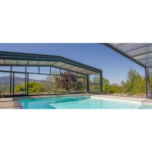 Tùy chỉnh hồ bơi ngoài trời Kính <span class=keywords><strong>sunroom</strong></span> bao gồm điện trượt bao vây với tấm polycarbonate - Product Image 6