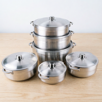 Ensemble de casseroles classiques en aluminium de haute qualité, 12 pièces, prix abordable, faitout en aluminium moulé sous pression, grande poêle à frire en aluminium forgé, ensemble de casseroles à soupe