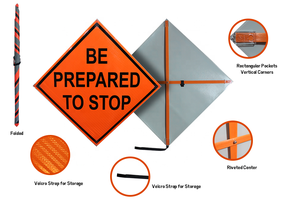 تحذير برتقالي قابل للطي قابل للطي عاكس للتحكم في الطرق علامة مرنة مخصصة لحركة المرور - Product Image 3