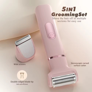 Depiladora Corporal y Facial 6 en 1, Portátil, con LED, USB, IPX7, Segura para la <span class=keywords><strong>Piel</strong></span> <span class=keywords><strong>Sensible</strong></span>, Maquinilla <span class=keywords><strong>de</strong></span> <span class=keywords><strong>Afeitar</strong></span> Eléctrica Profesional para Mujer - Product Image 2
