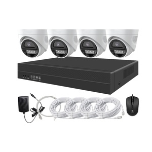 4CH 4k 8MP POE NVR Hệ thống 4 cái 8MP ai thông minh ánh sáng kép Microphone PoE IP Ngoài Trời CCTV Dome máy ảnh Kit - Product Image 1