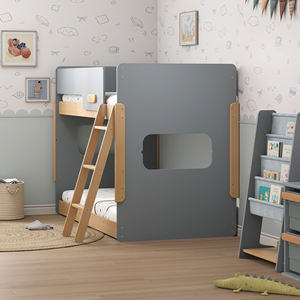 Только B2B Boori двухъярусная кровать может быть разделена на две односпальные кровати розовая деревянная детская двухъярусная кровать с наклонной лестницей - Product Image 2