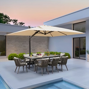 <span class=keywords><strong>Parasol</strong></span> de jardin moderne et luxueux à cadre en aluminium <span class=keywords><strong>Parasol</strong></span> romain étanche à lumière LED pour les restaurants et les hôtels - Product Image 1