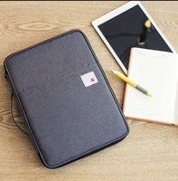 Porte-documents A4 étanche avec fermeture éclair couverture en PVC 60 Pages intérieures couverture rigide organisateur de bureau pour iPad stylo cahiers sacs de voyage